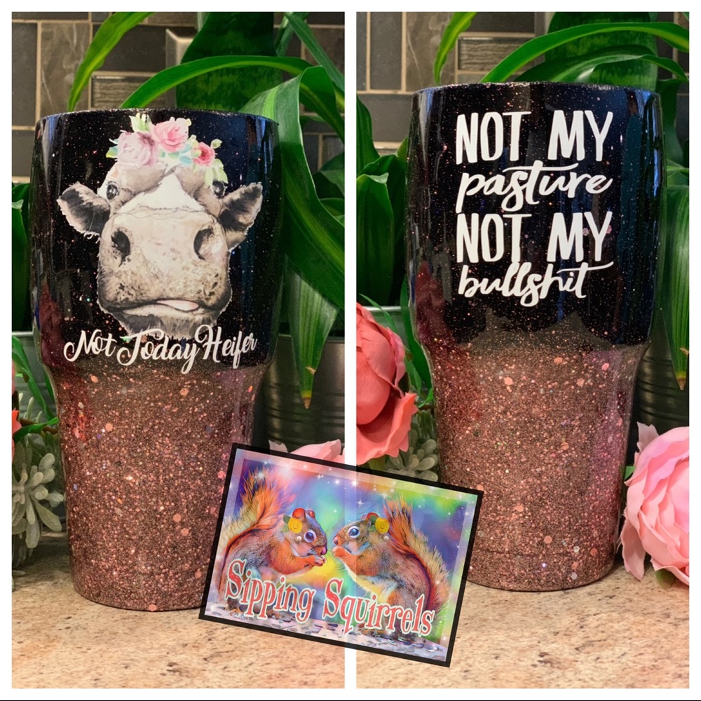 30 oz stainless steel Glitter dipped tumbler